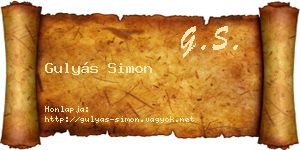 Gulyás Simon névjegykártya